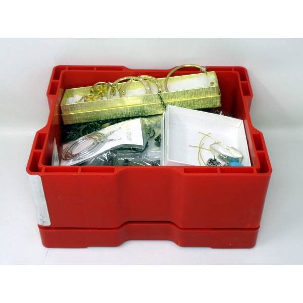 Red RCM Bullion Box filled with Fashion Jewelry