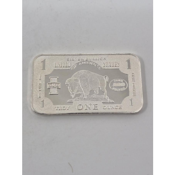 1 Oz .999 Silver USA Buffalo Bullion Bar
