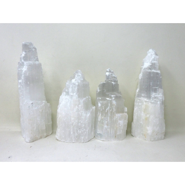 4 Selenite Healing Towers - Tallest is 7"