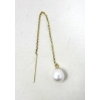 Image 2 : 14 KT Gold Pearl Tassel Earrings - 7.5 mm x 8 mm Pearls
