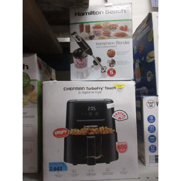 Chefman Air Fryer & Hamilton Beach Immersion Blender