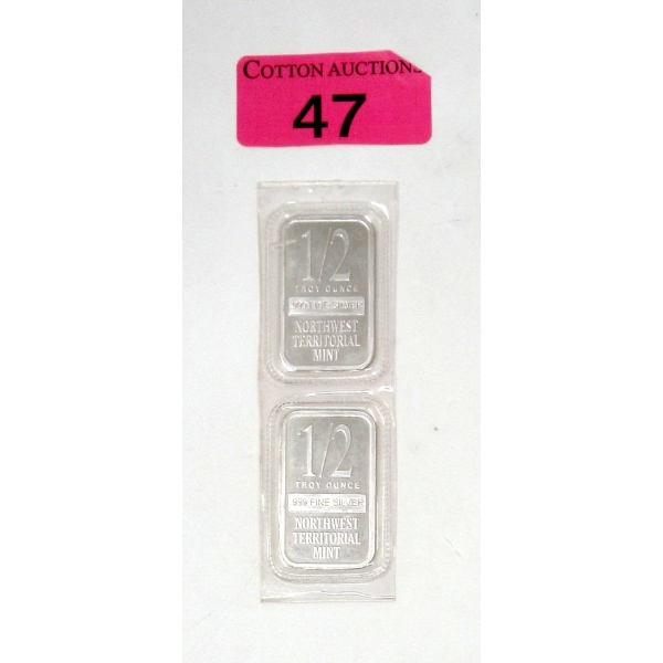 Uncut 2 x 1/2 Oz .999 Silver NWTM Bars 