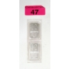 Image 1 : Uncut 2 x 1/2 Oz .999 Silver NWTM Bars 