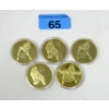 Image 1 : 5 x Gold Clad NUDE Girl Art Rounds 