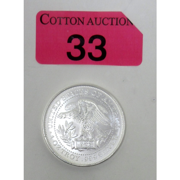 1 Oz .999 Silver Eagle USA Trade Unit Round 