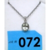 Image 1 : Sterling Silver Green Amethyst & Diamond Pendant