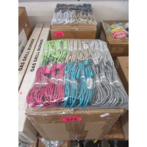Case of 240 New 5' Braided USB to 3.5 mm Aux Cables
