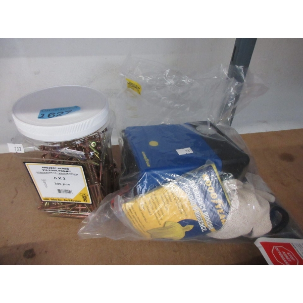 Goodyear Auto Emergency Kit & Jar of Project Screws