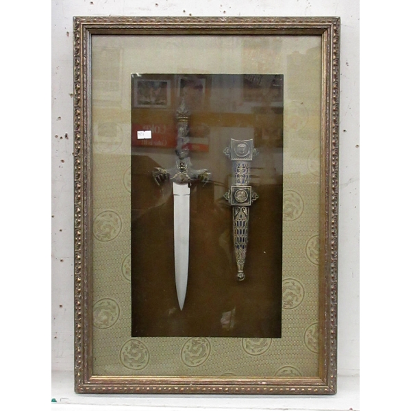 Framed Fantasy Knife with Sheath - 16" x 33" Frame
