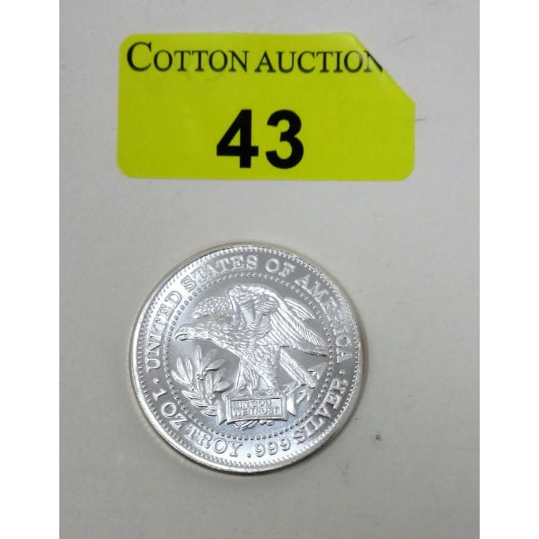 1 Oz .999 Silver Eagle/Silver Trade Unit Round 