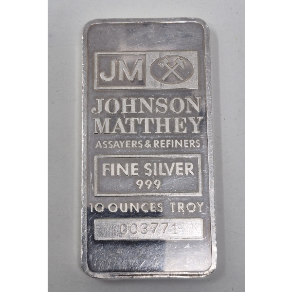 Ultra Rare 10 Oz .999 Silver Johnson Matthey/TD Bank Bar