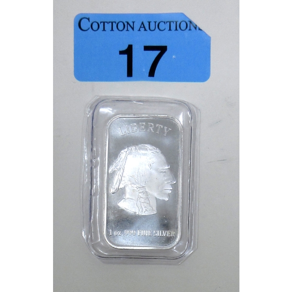 1 Oz .999 Silver Liberty 2-Sided Bar 