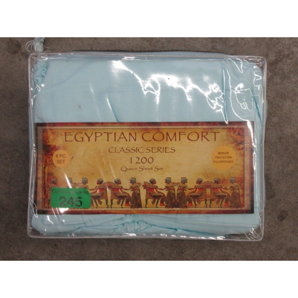 New Queen Egyptian Classic 6 Pc. Sheet Set - Blue