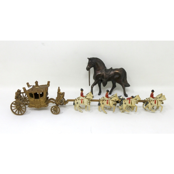 Vintage "Crescent" Die-Cast Carriage & Horses