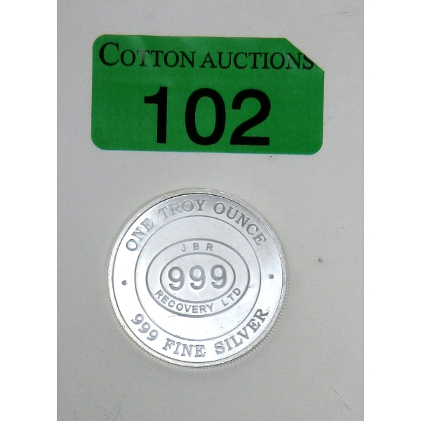 1 Oz .999 Silver JBR Ethically Sourced Silver Round 