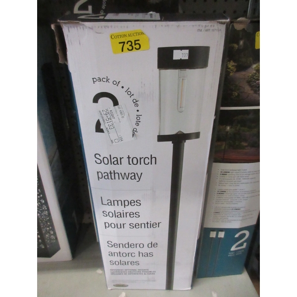 Pack of 2 Solar Torch Pathway Lights