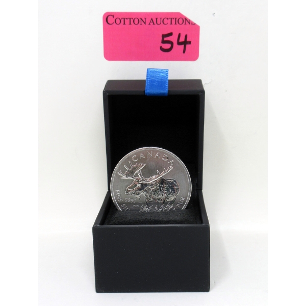 1 Oz .9999 Silver 2012 Moose Coin 