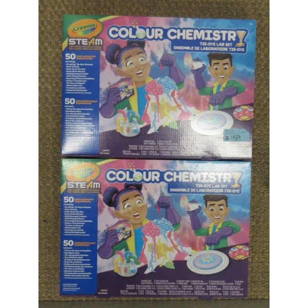 2 New Crayola Colour Chemistry Tie-Dye Lab Sets