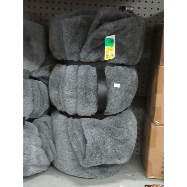 Mon Chateau King Size Faux Fur Blanket - Dark Grey