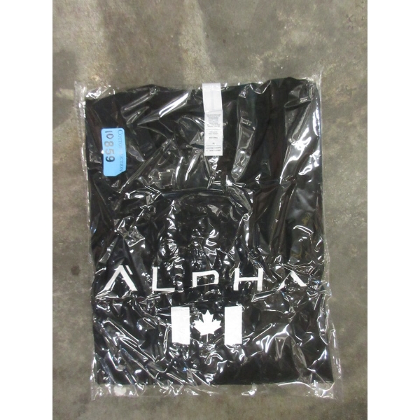 10 New Black 'Alpha" Slim Sleeve T-Shirts - XL