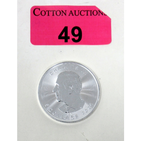 1 Oz .9999 Silver 2024 Canada Maple Leaf Coin 