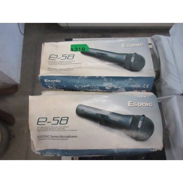 2 Esonic e-58 Uni-Directional Dynamic Microphones