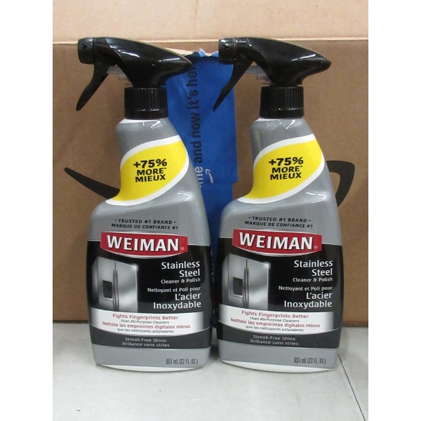 3 Packs of 2 Weiman Stainless Steel Polish
