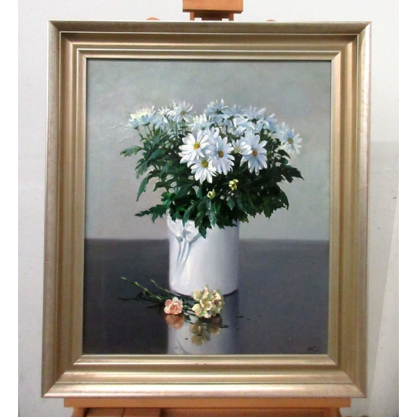 Bon Ku Oil on Canvas - "From My Garden" 