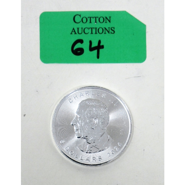 1 Oz .9999 Silver 2024 Canada Maple Leaf Coin 