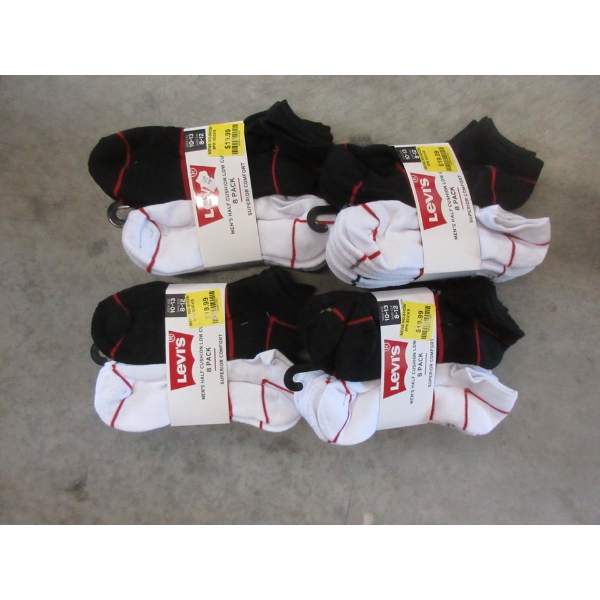 4 New 8 Packs of Levi's Men's Low Cut Socks 