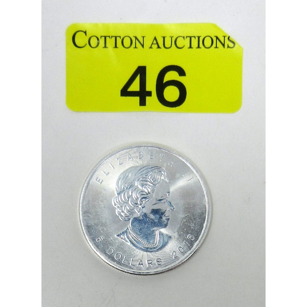 1 Oz .999 Silver 2016 Maple Leaf Coin 