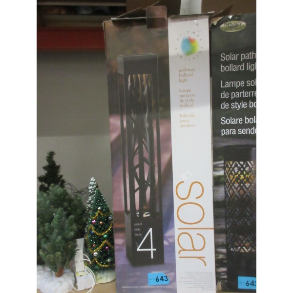 Pack of 4 Solar Pathway Bollard Lights