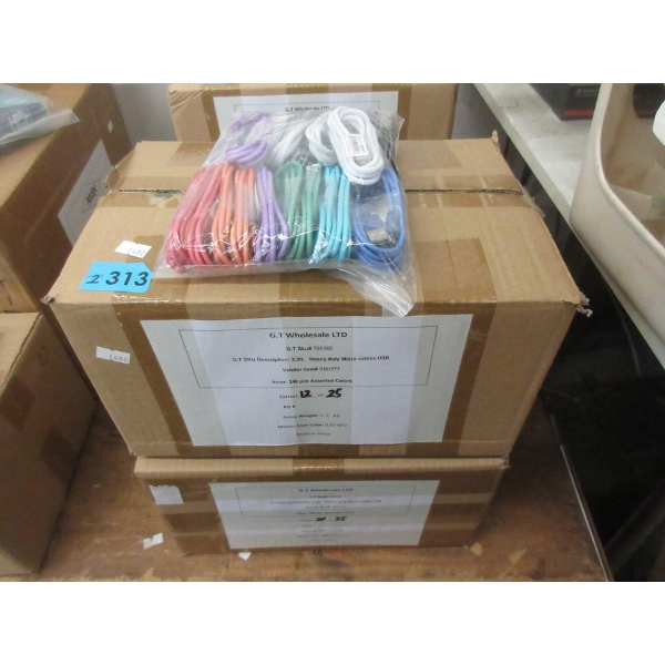 2 Cases of 240 New 3.3' Micro to USB Cables
