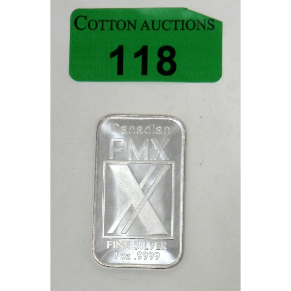1 Oz. .999 Silver Canadian PMX Bullion Bar