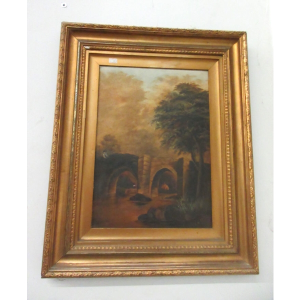 Victorian Oil Paining on Board - 24" x 20" framed