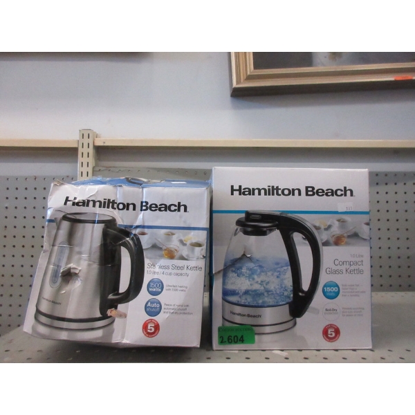 2 Hamilton Beach 1 L Cordless Kettles