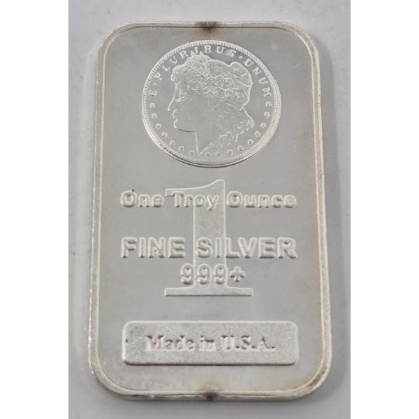 1 Oz .999+ Silver Morgan Head Bar