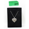 Image 2 : 1/2 CT Black & White Diamond Heart Pendant
