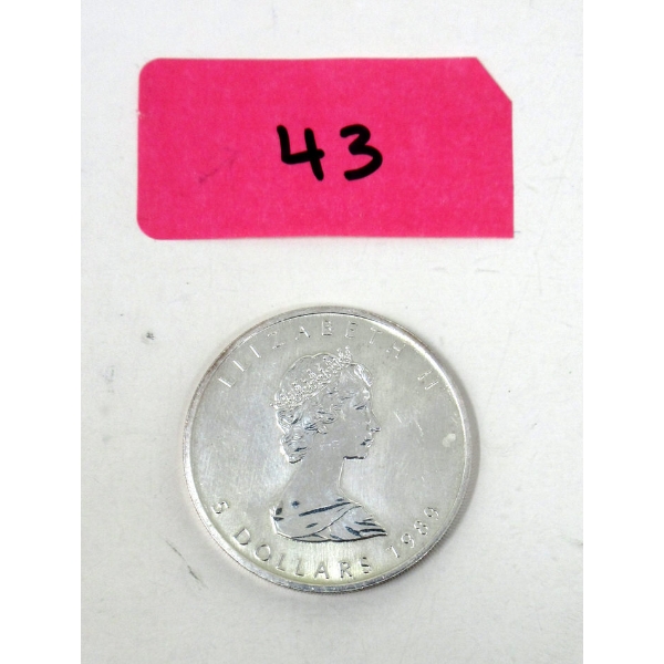 1 Oz .9999 Silver 1989 Canada Maple Leaf Coin 
