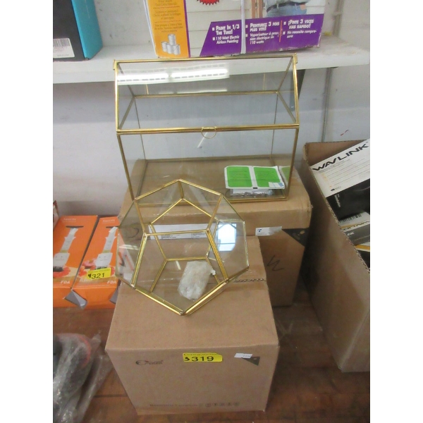 1 Geometric & 2 Rectangular Glass Terrariums