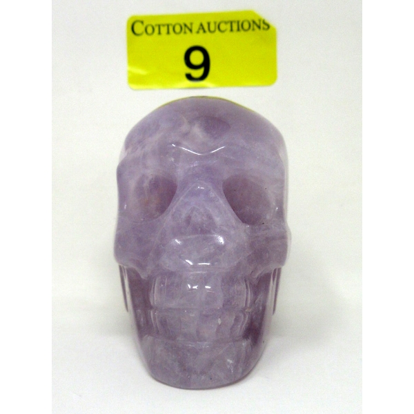 331 Gram Hand-Carved Amethyst Gemstone 3D Skull