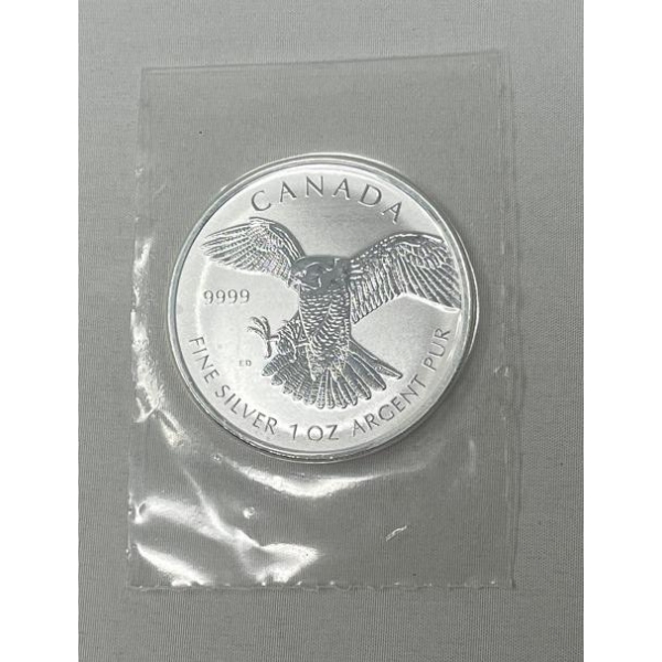 1 Oz .9999 Silver 2016 Peregrine Falcon Coin 