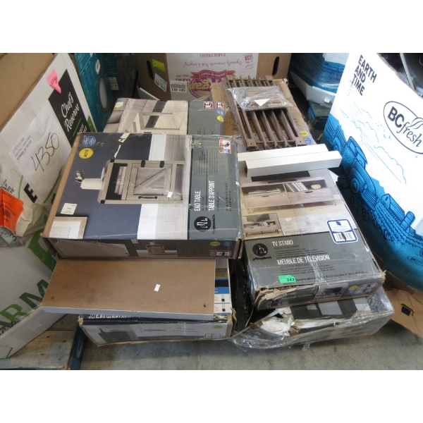 Skid of Assorted Flat Pack Furniture