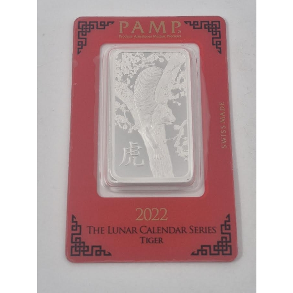 1 Oz .999 Silver 2022 Lunar Series - Tiger Bar