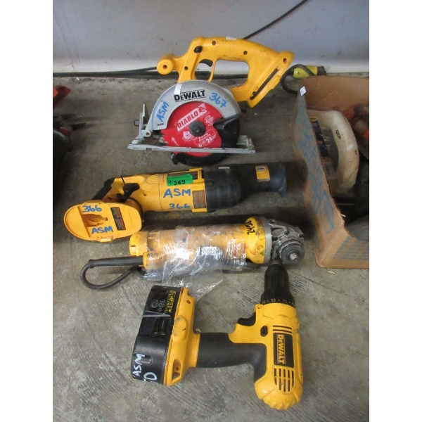 4 Assorted DeWalt Tools - Preowned 