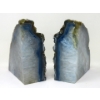 Image 2 : Large Blue Polished Brazilian Crystal Agate Bookend Set