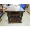 Image 2 : Pair of Black Metal & Brown Wood End Tables