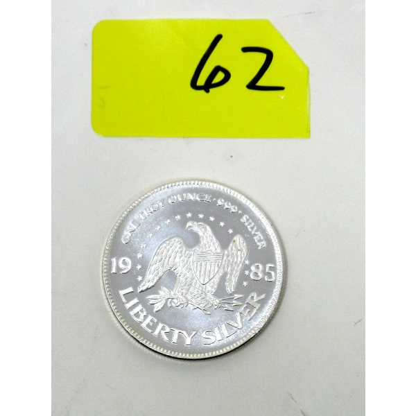 Vintage 1 Oz .999+ Silver 1985 A-Mark Liberty Bell Round 