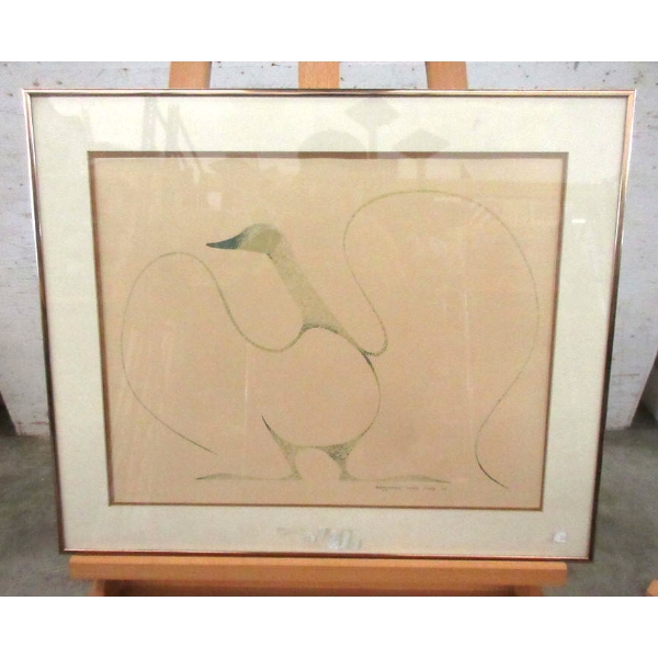 1975 Benjamin Chee Chee Print - "Dancing Goose"