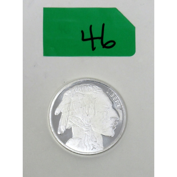 1 Oz .999 Silver Liberty/Buffalo Round 